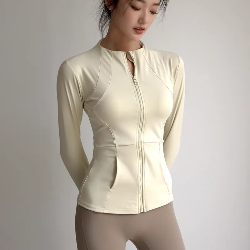 

Женская облегающая спортивная куртка с длинными рукавами на молнии, пальто для фитнеса и йоги, пальто для тренировок, пальто для бега, кардиган, теплая спортивная одежда для спортзала, тренировочное пальто