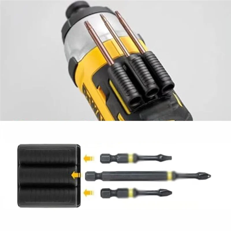 

AT43-Universal 3Pcs Self-Adhesive Drill Bit Gripper, Fits Most Drills, Adhesive Bit Holder For Impact Driver