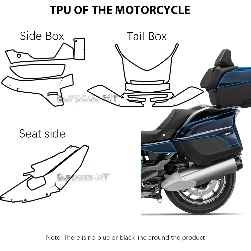 K1600GTL PPF Paint Protection Film Anti-scratch Protective Film For BMW K 1600 GTL Translucent TPU Thickness 7.5Mil