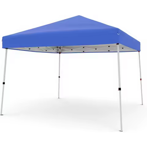 10x10 Outdoor T-Shaped Tent with Slanted Legs, Carry Bag, Ideal for Patio, Deck, Garden, Beach - 8x8 T-Cover (Blue)