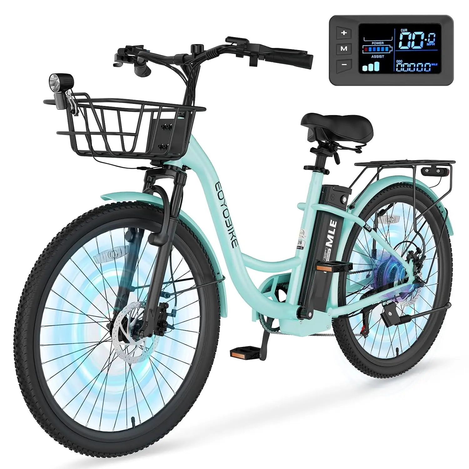Electric Bike for Adults, 700W Peak Power Cruiser Electric Bikes | 7 Speed Step-Through EBike, 36V 10.4Ah Removable, Custom