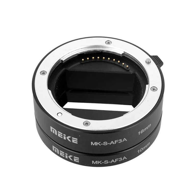 Meike MK-S-AF3A أنبوب تمديد ماكرو معدني بتركيز تلقائي 10 مللي متر 16 مللي متر لكاميرا Sony Mirrorless a6300 a6000 a7 a7SII NEX E-Mount