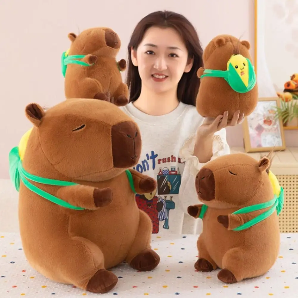 Corn Backpack Corn Capybara Plush Toy Fluffy Soft Capybara Plush Toy 25cm Simulation Capybara Fluffty Doll Kids Birthday Gifts