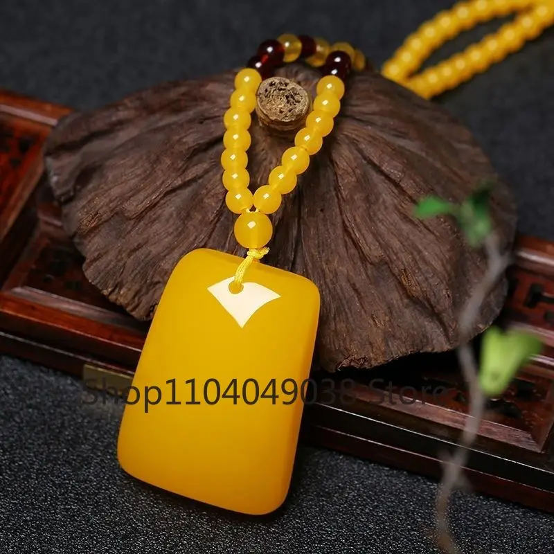 Honey Wax Pendant Water Droplet No Trouble Brand Chicken Oil Yellow Amber Men's and Women's Styles Ladies' Jewelry