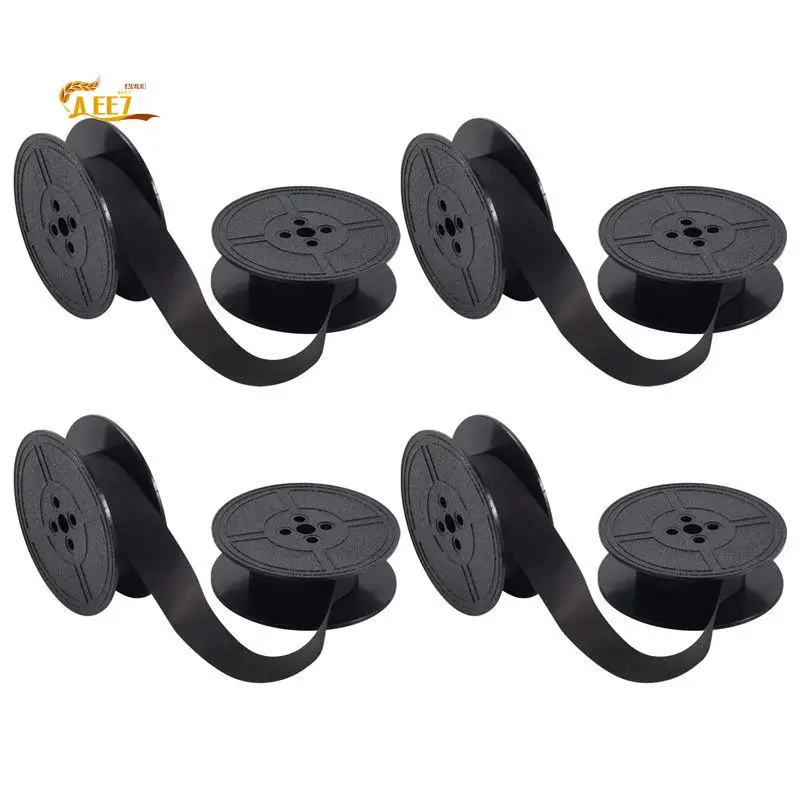 AEE7-4 Pack Typewriter Ribbon Twin Spool Typewriter Ribbon Ink Twin Spool Ink Replacement Part For Most Typewriter