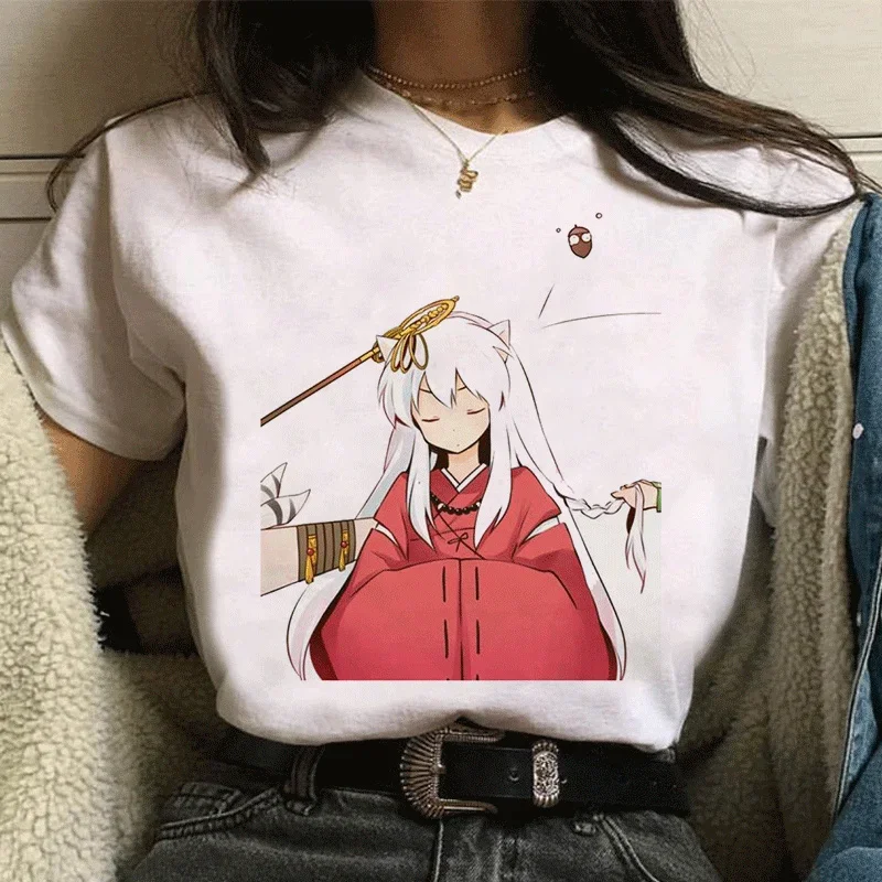 Japanese Anime Cartoon Funny Inuyasha Harajuku Vintage Ropa De Mujer 2021 Kawaii Graphic Shirt Women Clothing Streetwear