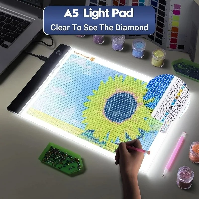 A5 LED Drawing Copy Board To Draw 3 Level Dimmable Painting Tablet Night Light Note Pad Children Learning Educational Game