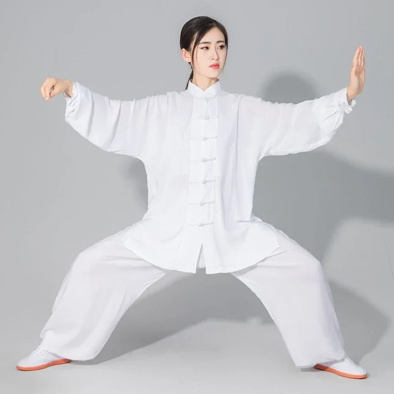 

Costume Tai chi en coton doux pour hommes et femmes, uniforme d'arts martiaux Kung fu Wushu, veste et pantalon Wing Chun