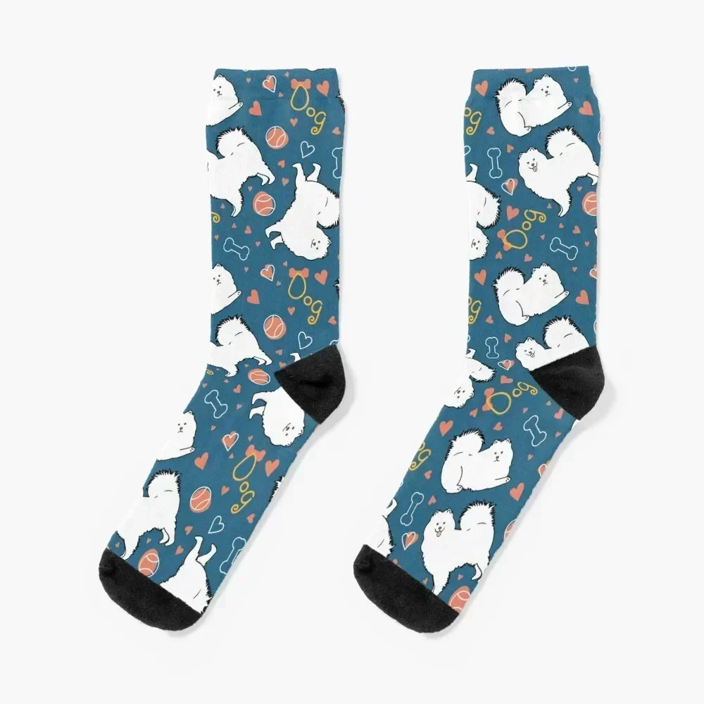 

Love Samoyed Dog Socks Men's cotton golf Socks Male Women's