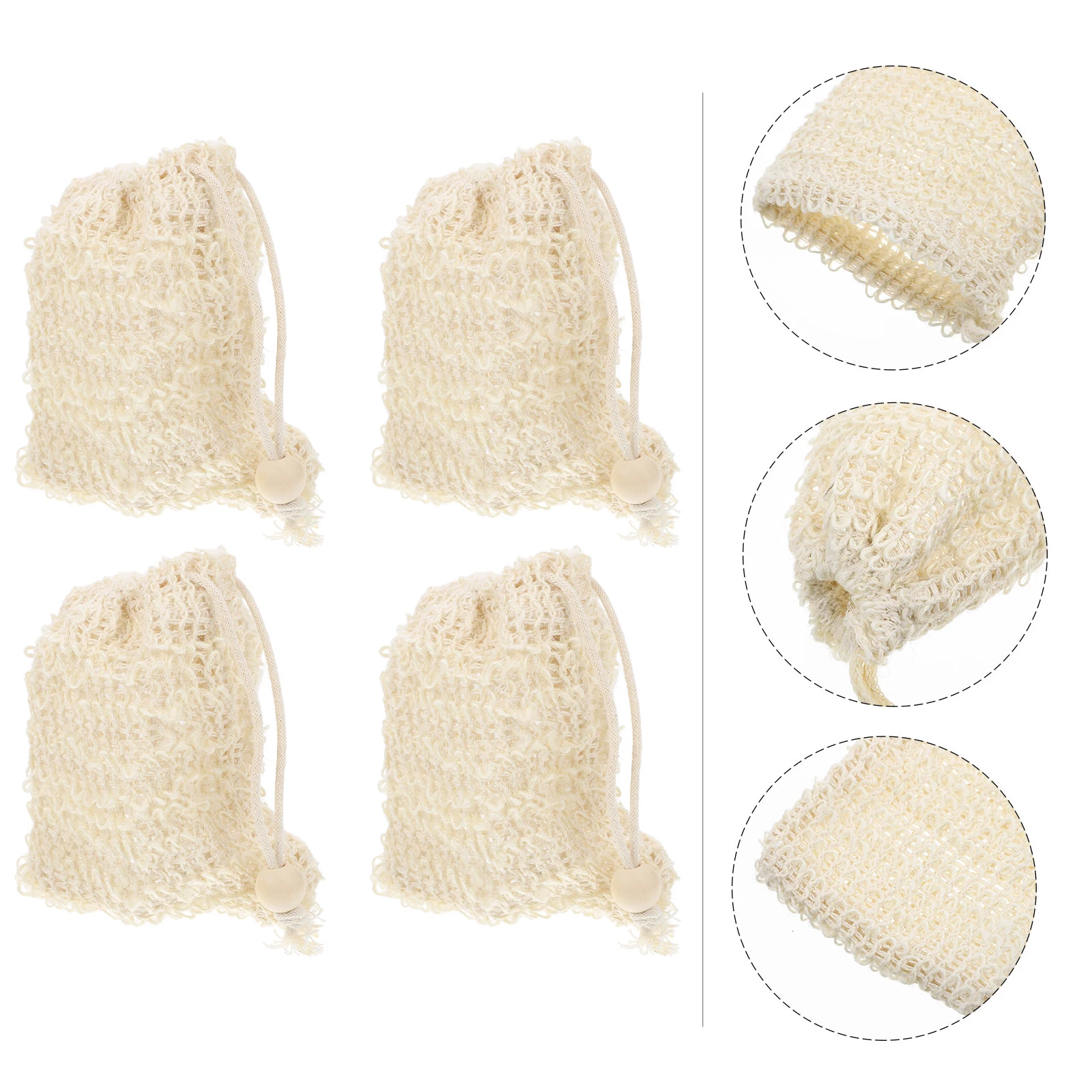 4 قطعة كيس صابون الاستحمام التقشير كيس شبكي للاستحمام تنظيف البشرة وإنتاج فقاعات هدية فكرة كيس الصابون #3
