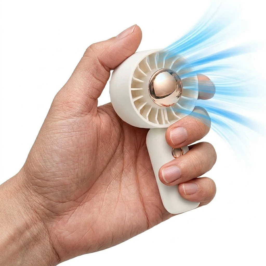 New Mini USB Rechargeable Handheld Fan, Mute Portable Cooling Fan for Eyelash Makeup Desk Outdoor