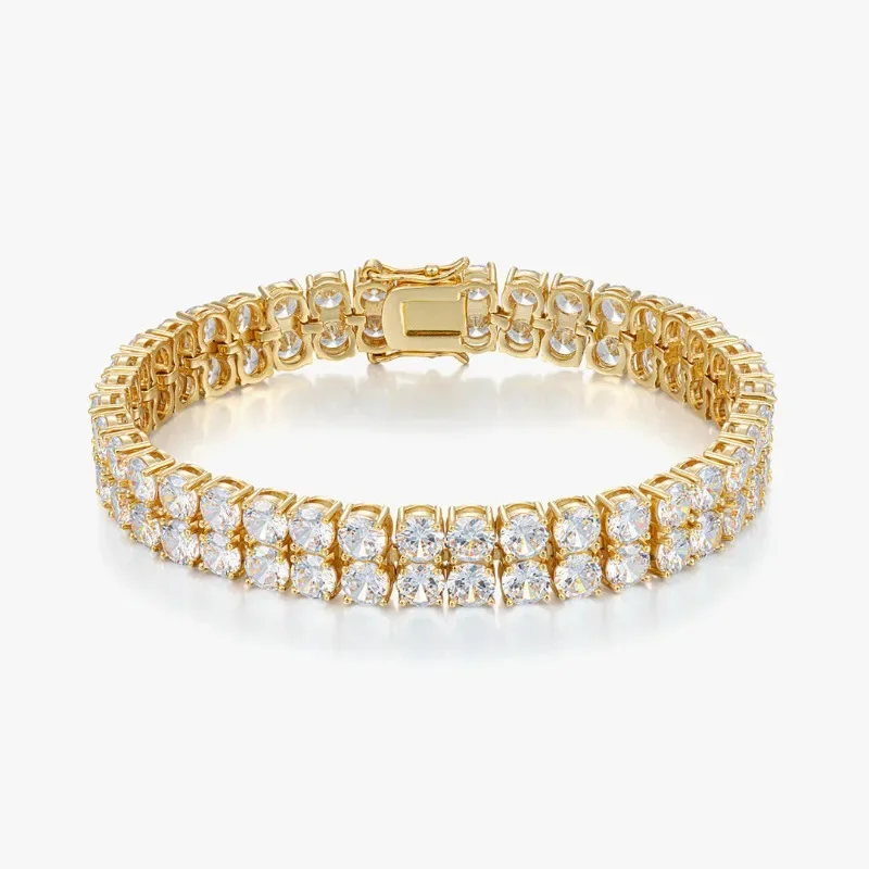D color moissanite 10mm double row tennis tennis chain Internet celebrity hot fashion bracelet