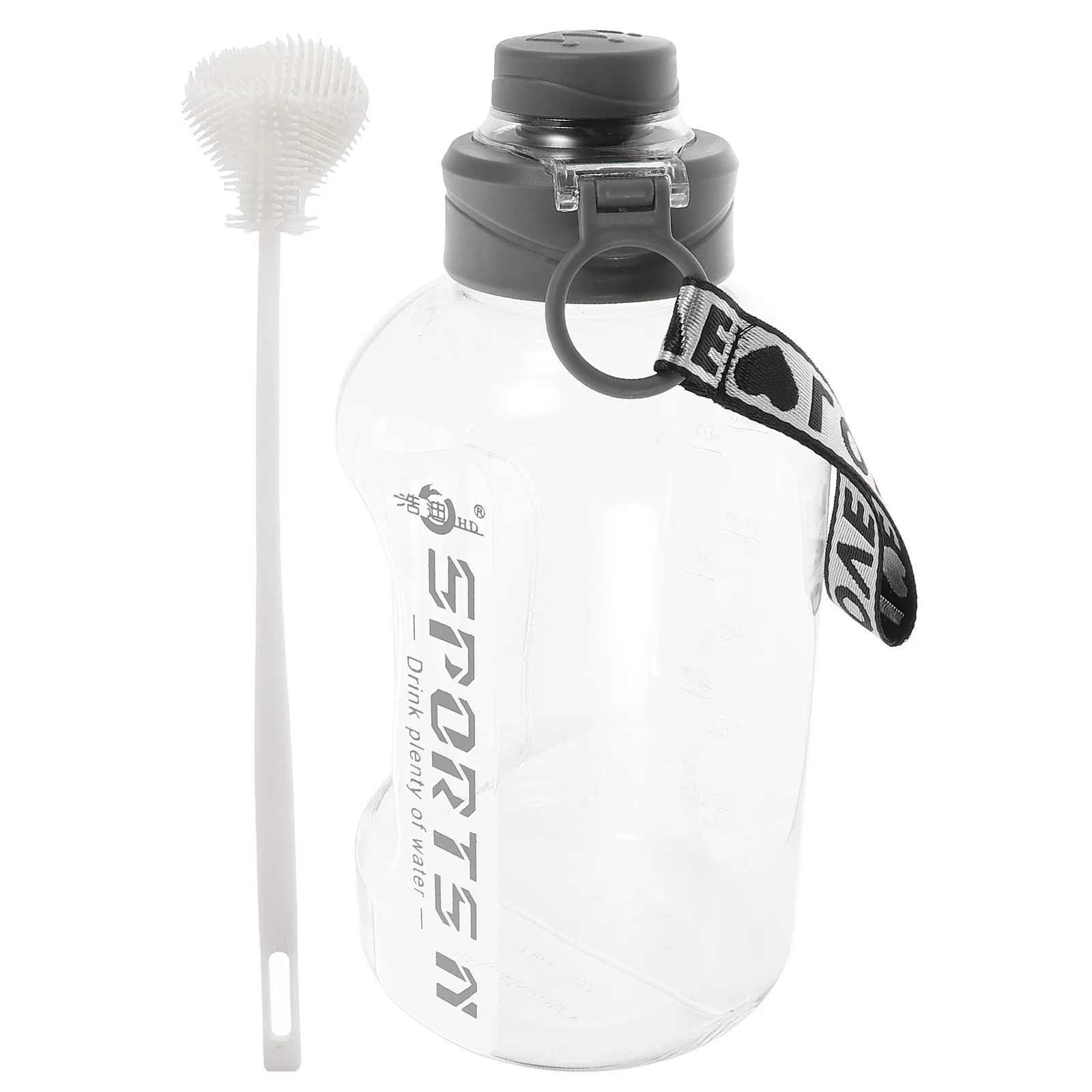 

Large Capacity Cup 1700ml Grey Sports Bottle Gym Outdoor Fitness Space Large Water Container Pot Portable Durable Container