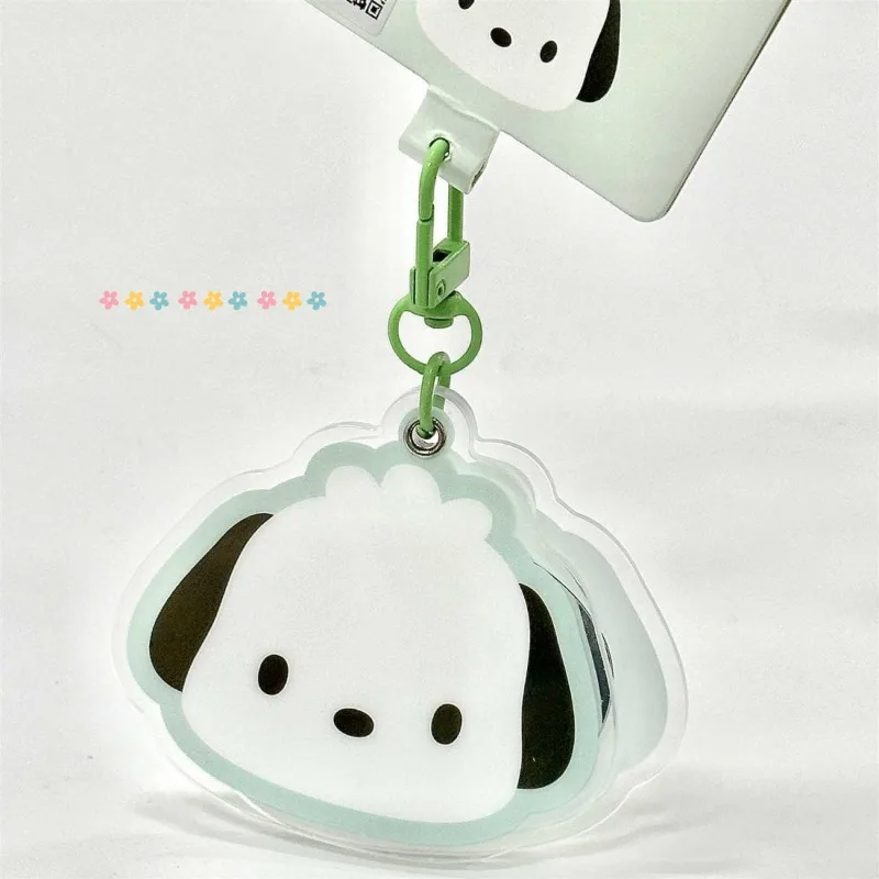 Miroir portable pliant avec pendentif chaîne, créatif et mignon, Pochacco, Hello Kitty, Cinnamoroll Kuromi, Sanurgente, continent