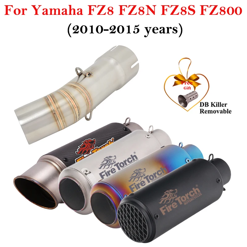 

Slip On For Yamaha FZ8 Fazer FZ8N FZ8S FZ800 2010 - 2015 Motorcycle Exhaust Escape Systems Muffler Middle Link Pipe DB Killer