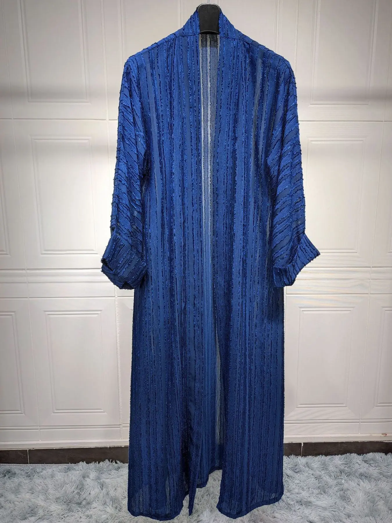 Arab Abaya Kimono Ethnic Solid Striped Retro Full Sleeve Casual Loose Maxi Muslim Women Clothing Kaftan Cardigan Robes