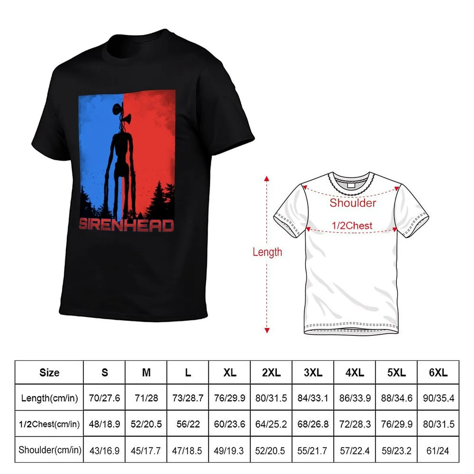 Siren head red blue T-Shirt baggy shirts Short sleeve tee compression shirt men