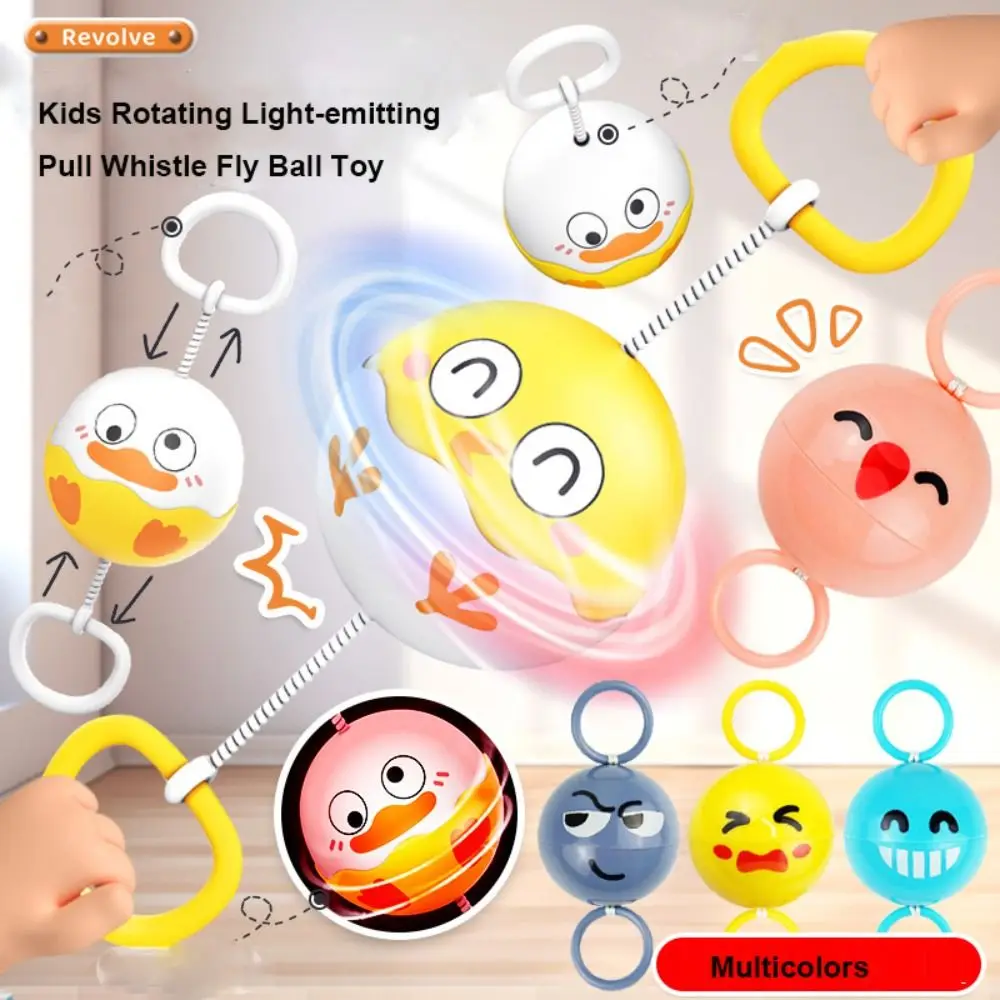 New Novelty Kids Rotating Light-emitting Ball Glowing Hand Eye Coordination Fly Ball Toy Creative 6 Styles Pull Whistle Kid Gift