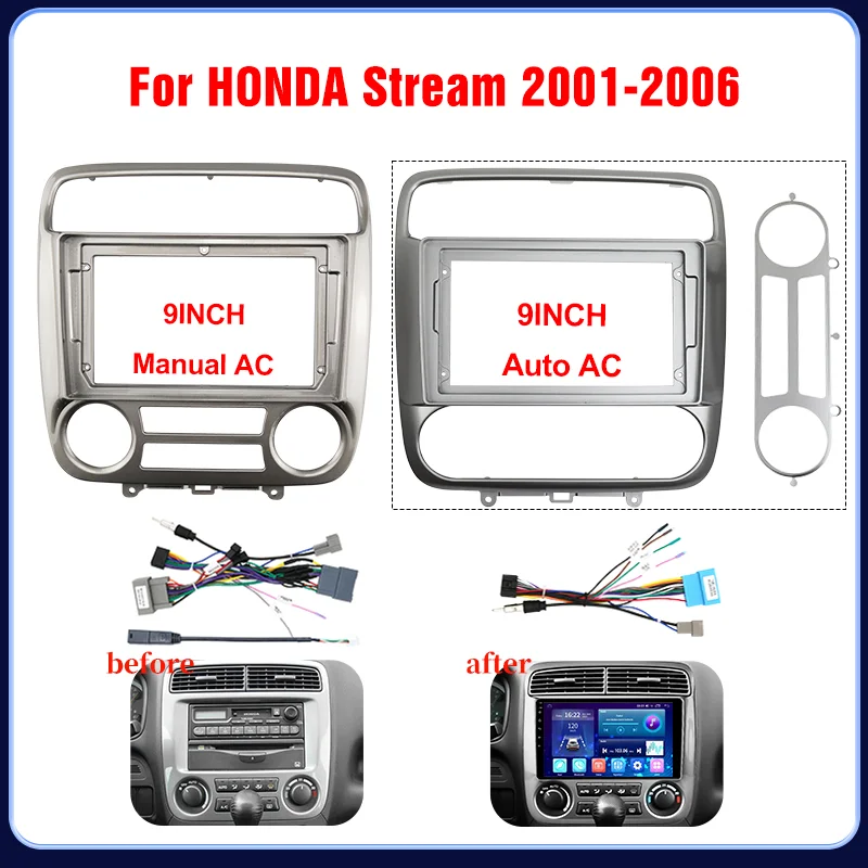 

Для HONDA STREAM 2001-2006 комплект монтажной панели адаптер Android радио приборная панель монтаж головное устройство стерео автомобильная рамка Fascia 9-дюймовый