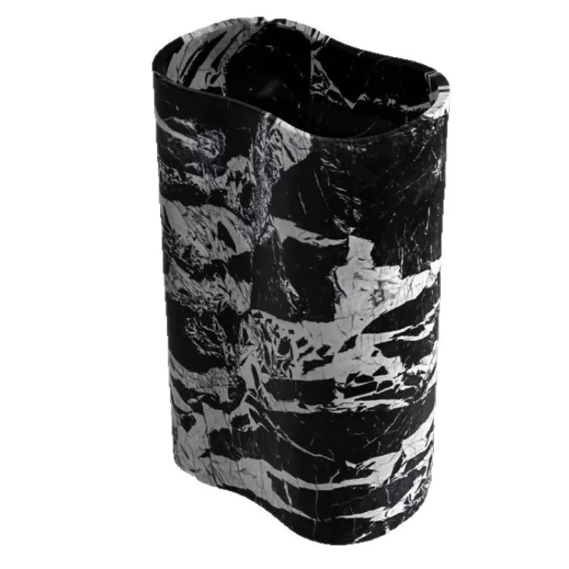 

Marble Napoleon Black Bathroom Vanity Basin for Hotel Villa Minimalist Art Integrated Solid Stone Pedestal Wash Basin