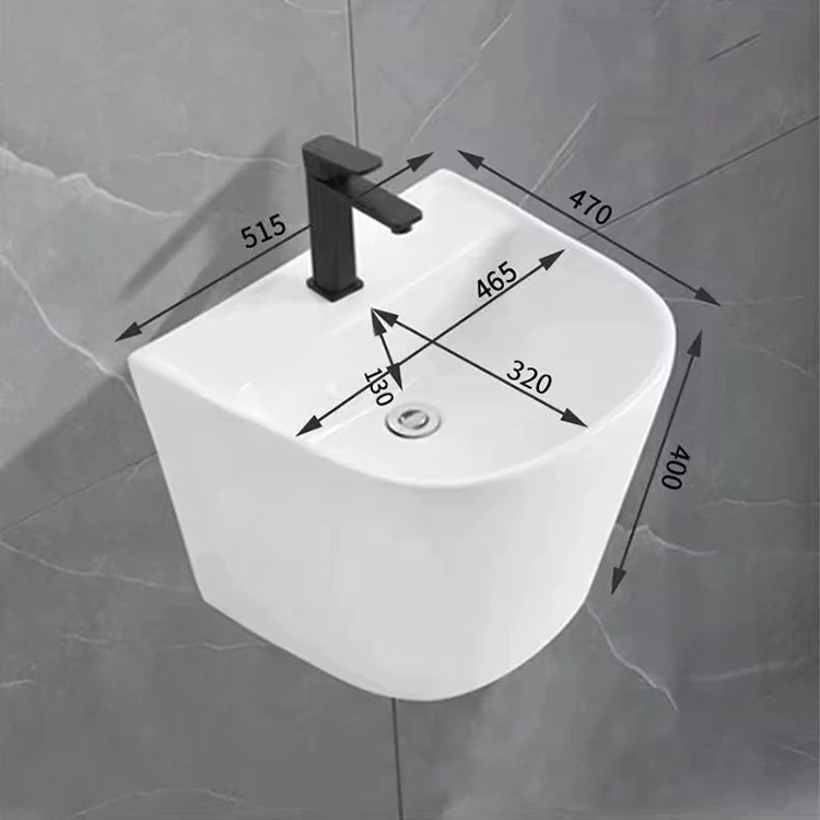 

China Supplier Hotel Hot Sale Ceramic Sanitary Ware Sink Bathroom Wash Basin Wall Mount