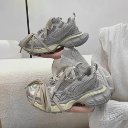 Designer Fashion Casual Trainers Women Chunky Heel Platform Mixed Color Increasing Sneakers Tennis Female Sport Shoes New 2025