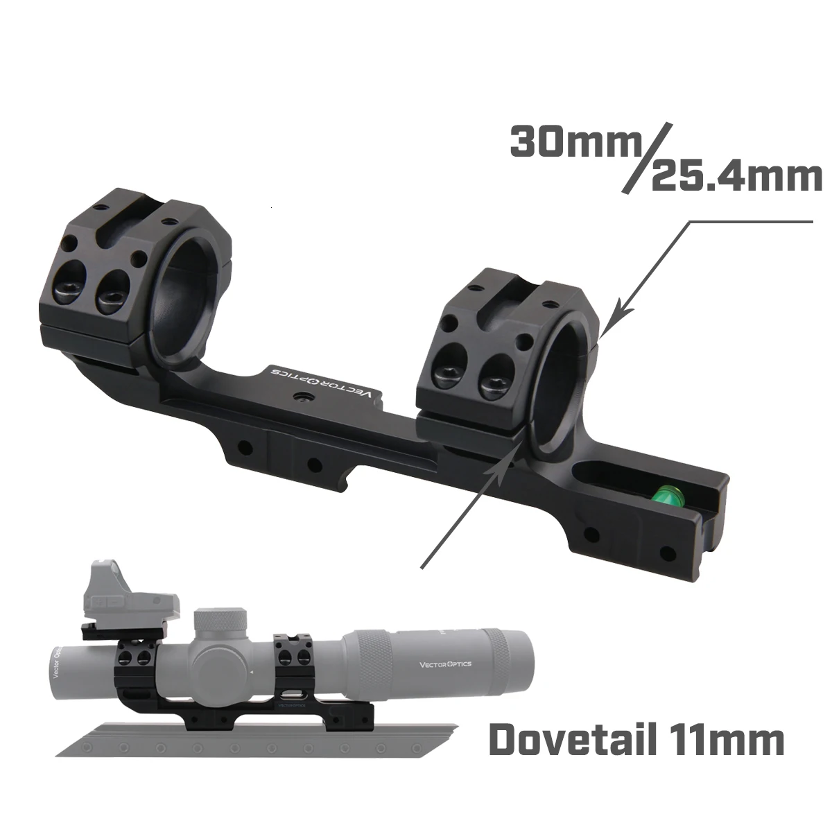 

1" 25.4mm/30mm One Piece Ring Mount with Stop Pin fit 11mm Dovetail Riflescope Anti-Cant Devices Scope ACD Level