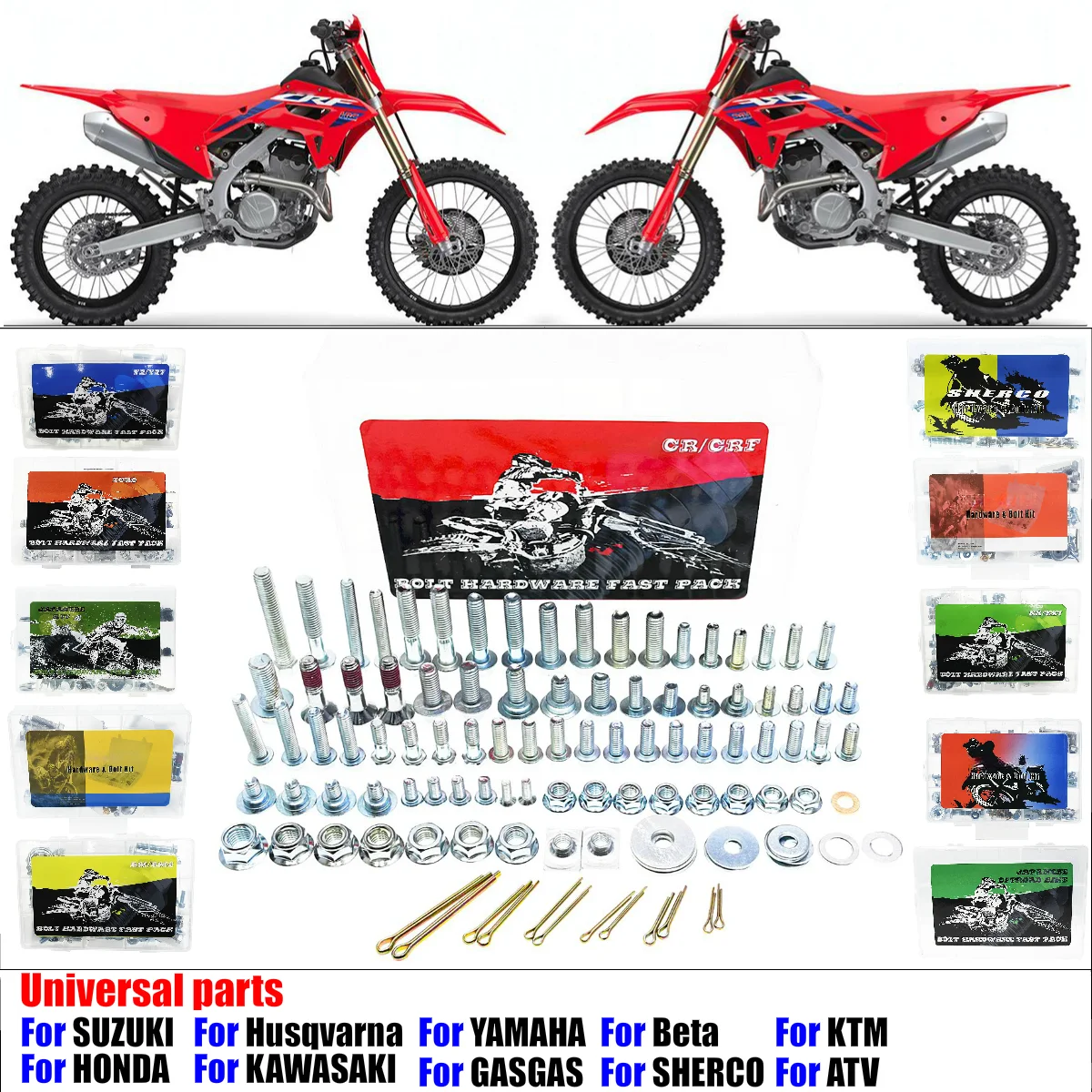 Motorcycle screwbolt repair rescue mending Full tool kit Fastener For Honda 125-450 CR CRF CRF-R CRF-RX CRF-X 2003-2024 etc