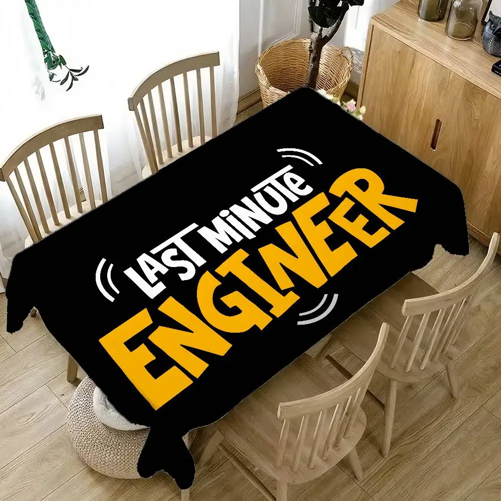 

1pc Trust Me I and M An Engineer Tablecloth Happy New Year Party Decorations For Home 2026 Kitchen Dinning Plastic Table Cover