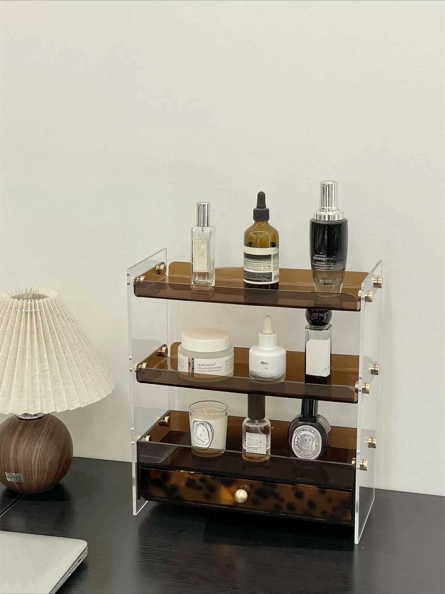 Acrylic Cosmetics Perfume Storage Rack Dresser Leopard Print Bathroom Bathroom Skin Care Product Shelf
