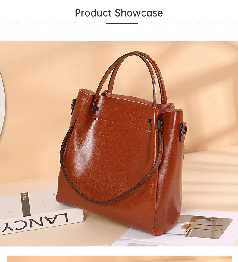 100% cuir véritable femmes sac fourre-tout grande capacité haute qualité peau de vache femmes sacs à bandoulière froissé ouvertu