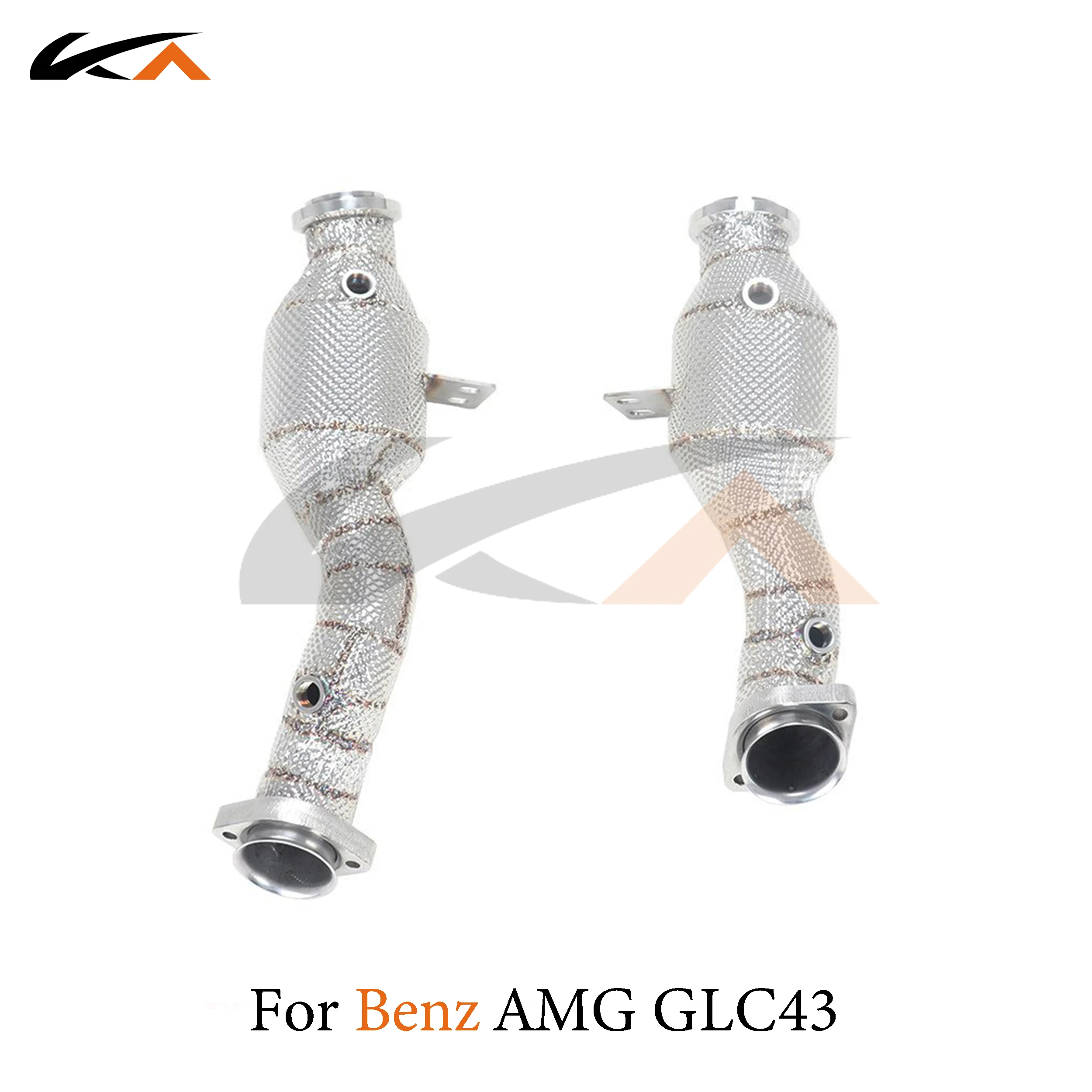 KA Tuning exhaust system header stainless downpipe for Mercedes-Benz GLC43 C43 E320 E43 3.0T axle pipe catalysis heat shield