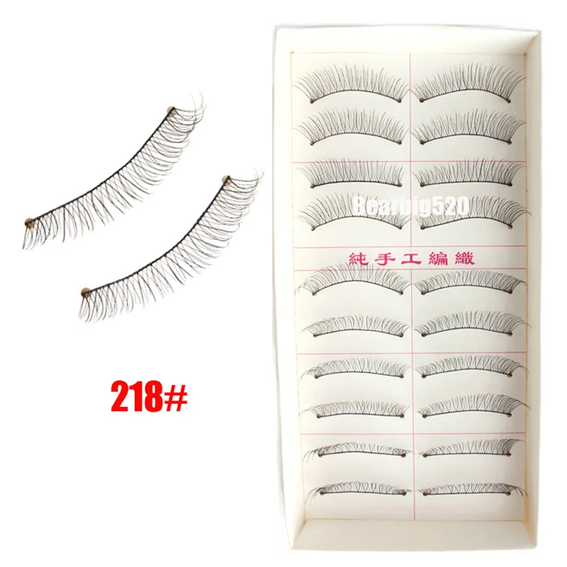Nowy 10 par długich grubych miękkich Handmade fałszywe rzęs Lash makijaż przedłużanie 218 #