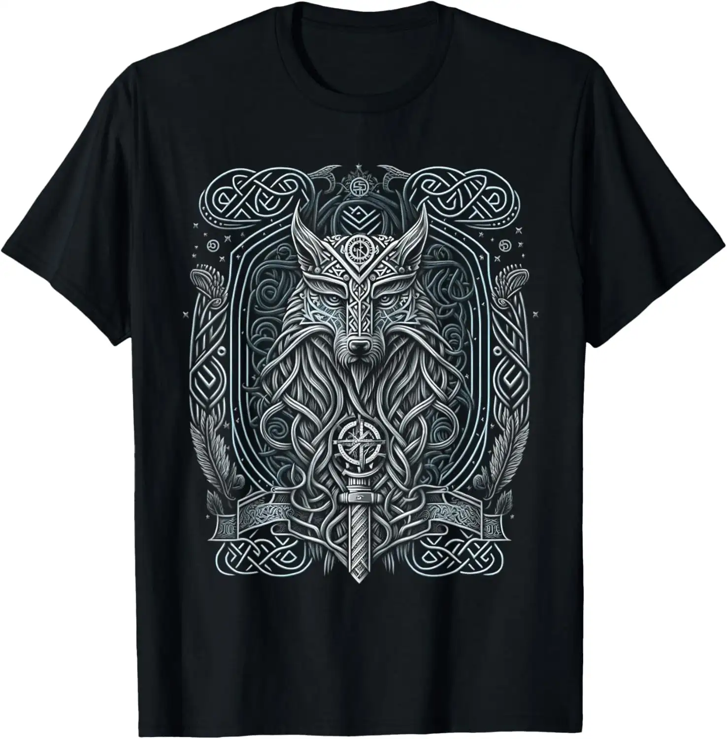 

Odin's Wolf Northman Valhalla Norse Mythology T-Shirt 100% Cotton O-Neck Short Sleeve Summer Casual Mens T-shirt Streetwear