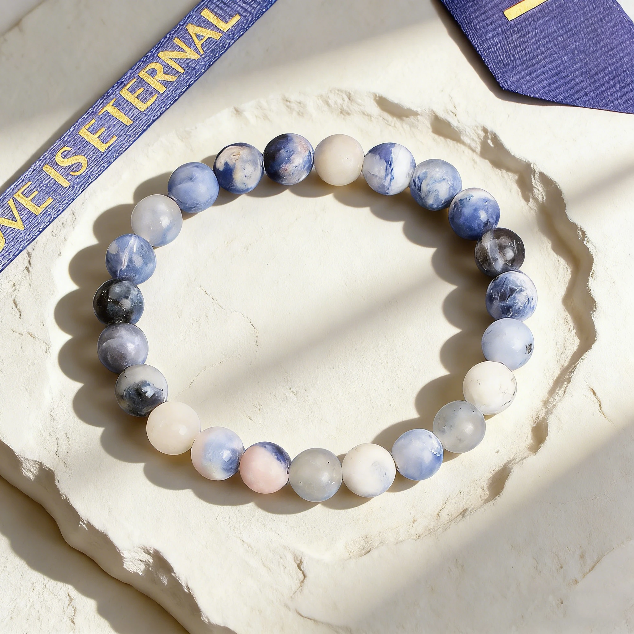 6 8 10mm Natural Stone Bracelet Sodalite Beaded Healing Crystal Bracelet for Wisdom Intuition Vitality Reiki Calm Charm Jewelry