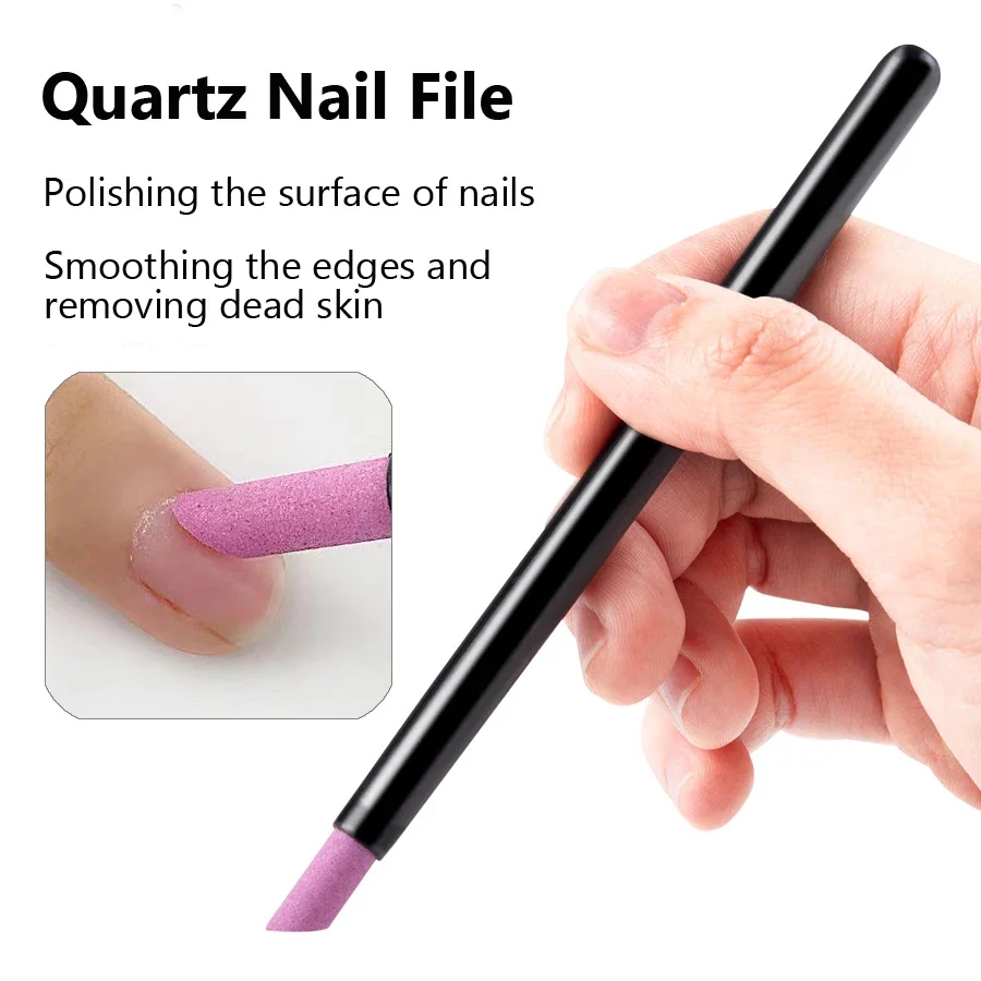 5 قطع من قلم طحن الكوارتز المحمول للعناية بالأظافر، أدوات مانيكير للبشرة الميتة وعصي إزالة طلاء الجلد والجل #3