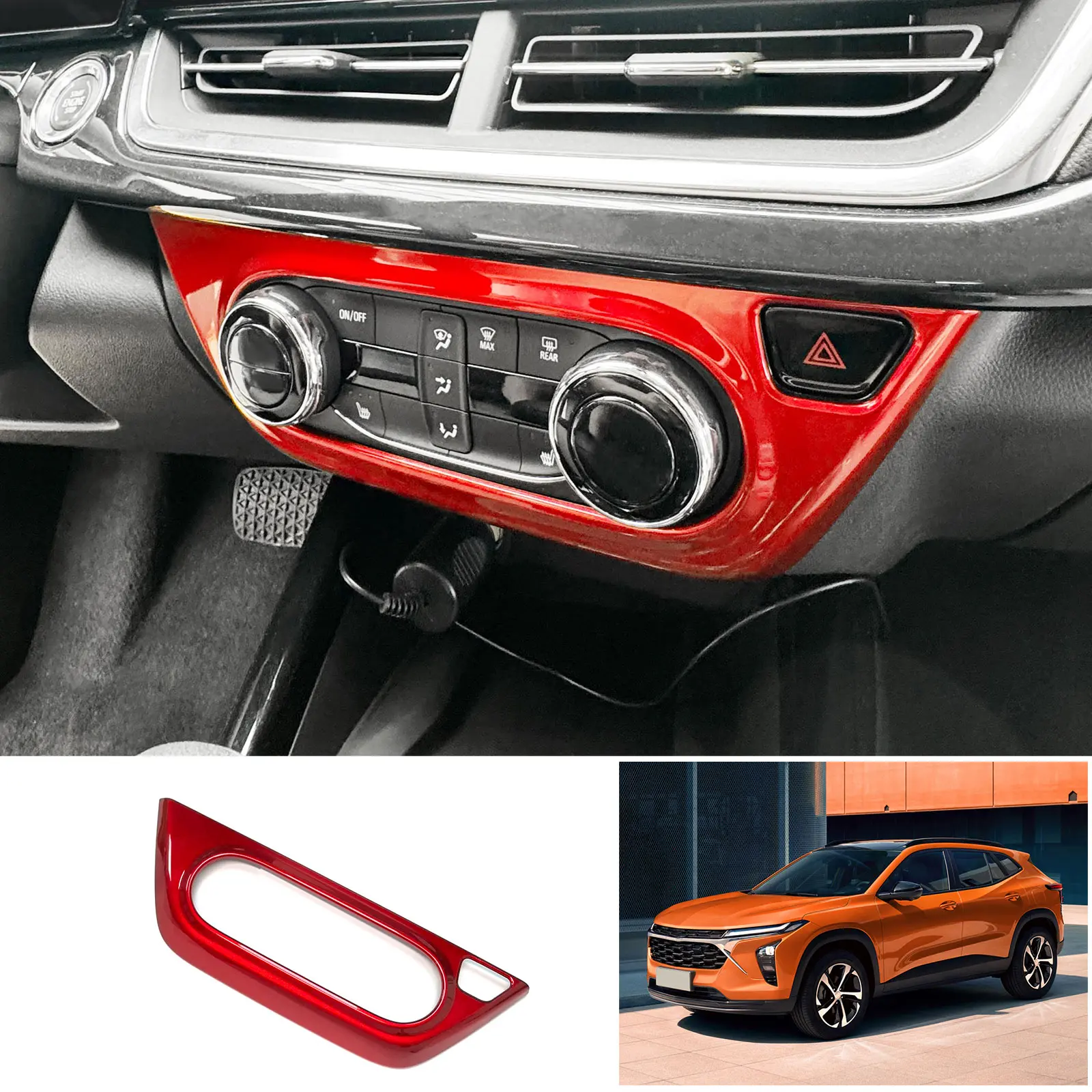 

Красная кнопка регулировки кондиционера, внутренняя замена рамки для Chevrolet Trax 2024