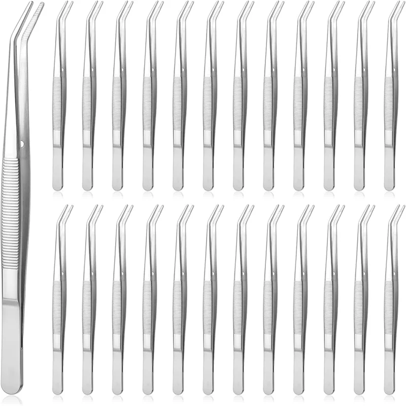 

Multipurpose Forceps Stainless Steel Tweezers Curved Serrated Tip For Crafting Sewing Machine-A21R