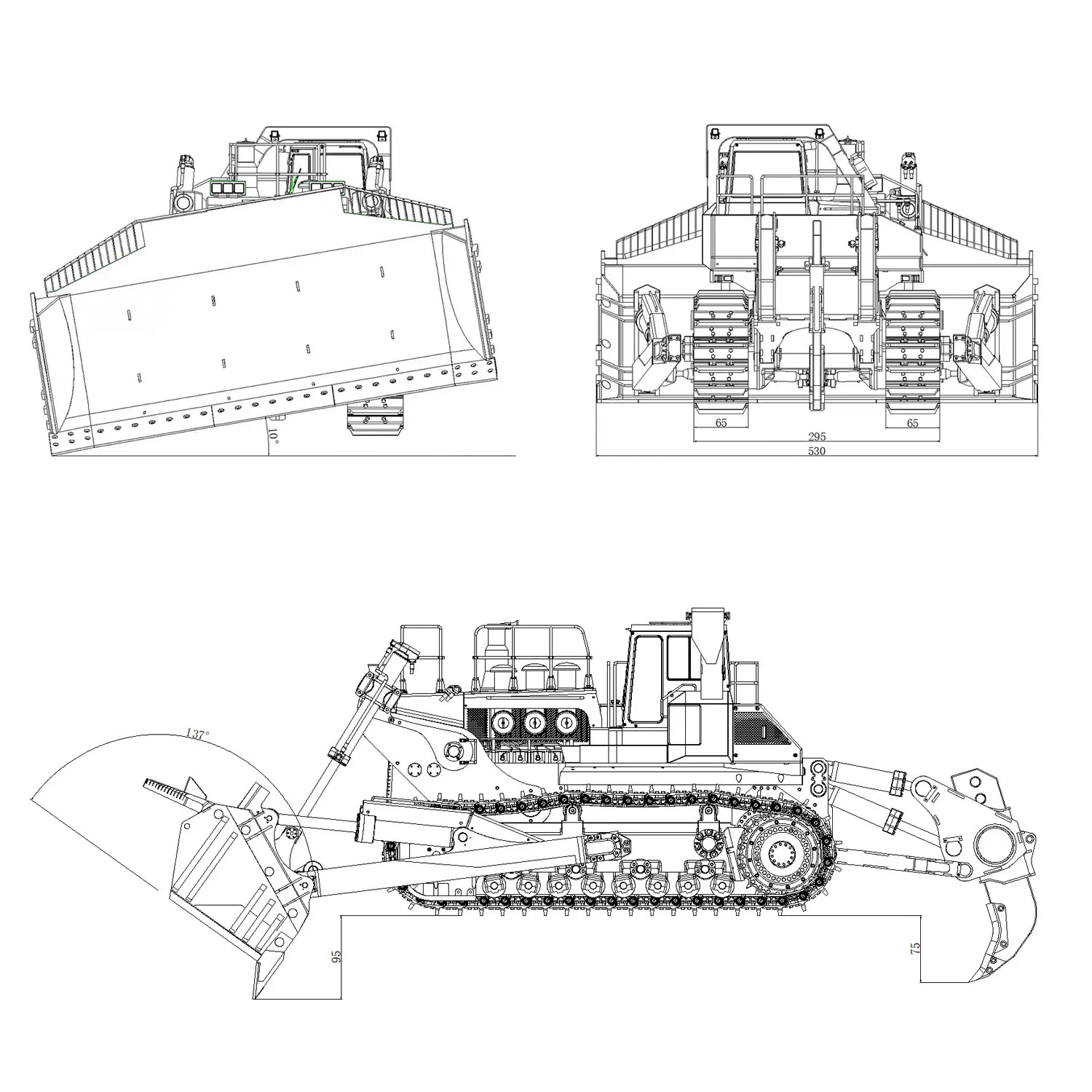 Bulldozer hydraulique JDM 575 RC, RapDuty 1/14, bulldozer en métal, camion, lumière, système sonore, modèle de jouets RC télécommandés X14, nouveau