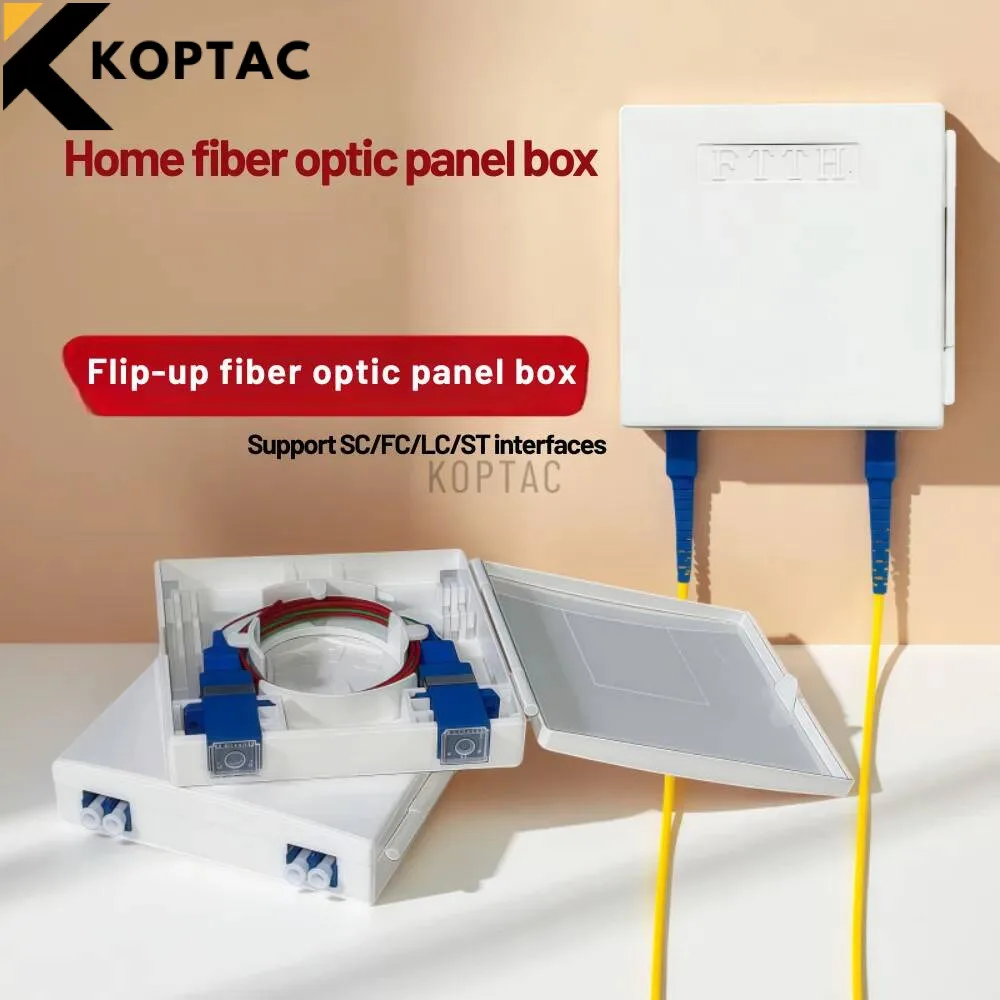10PCS Flip-type optical fiber panel 86 type SC/LC flange panel FTTH terminal box 2-port dual-port ABS information wall box