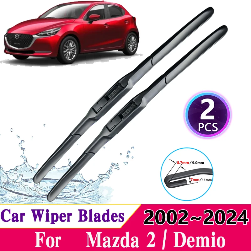 

Car Windscreen Wipers for Mazda 2 Accessories Mazda2 2002~2024 Car Front Windshield Wipers Blade Windscreen Cutter Accessories