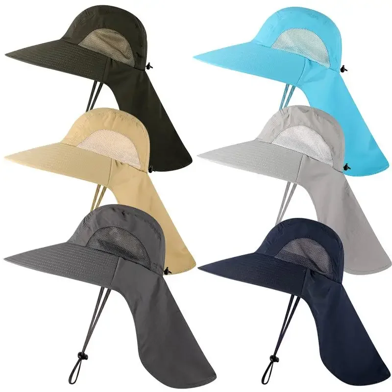 Outdoor UPF50+ Sonnenhut, Netz-Angelhut mit breiter Krempe und Nackenklappe – Detail 23
