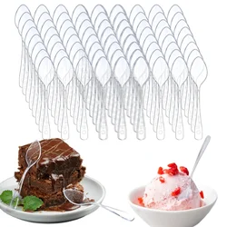 Clear Mini Spoons for Desserts Small Plastic Tasting Spoon Disposable Spoons Tiny Plastic Serving Utensils For Party Supplies