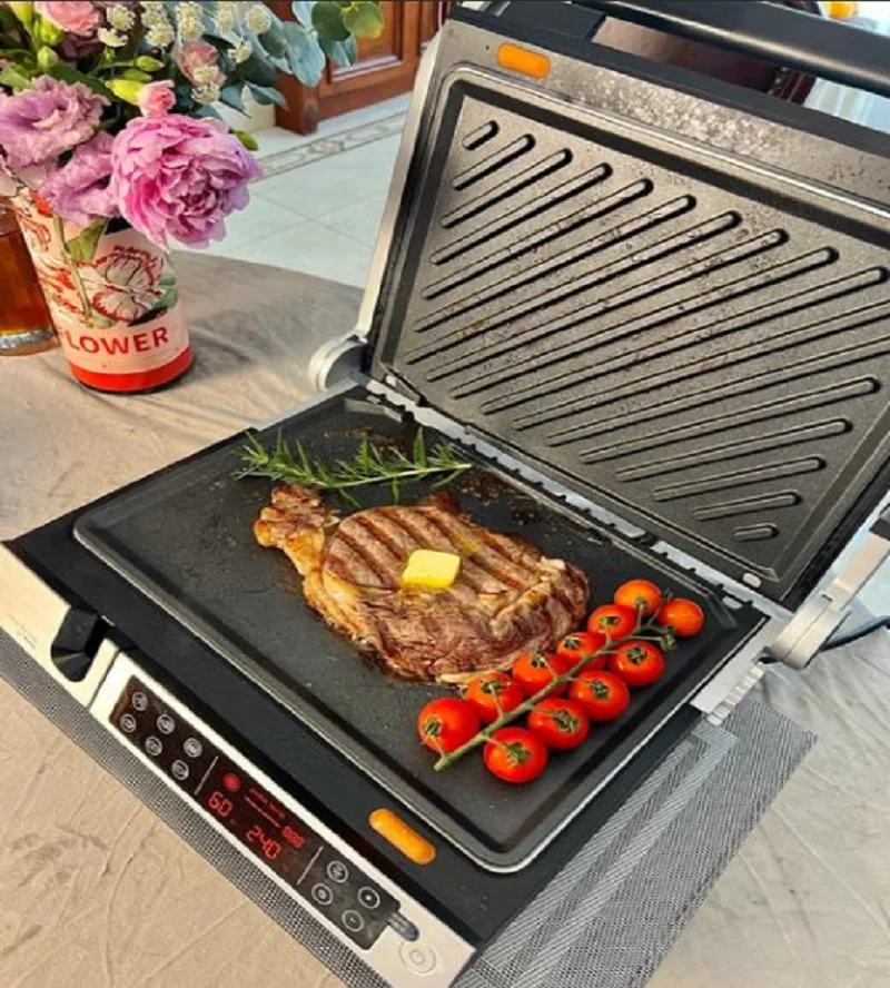 220V Automatic Steak Machine Commercial Electric Grill for Home Use Sandwich Panini Breakfast Steak Maker EA