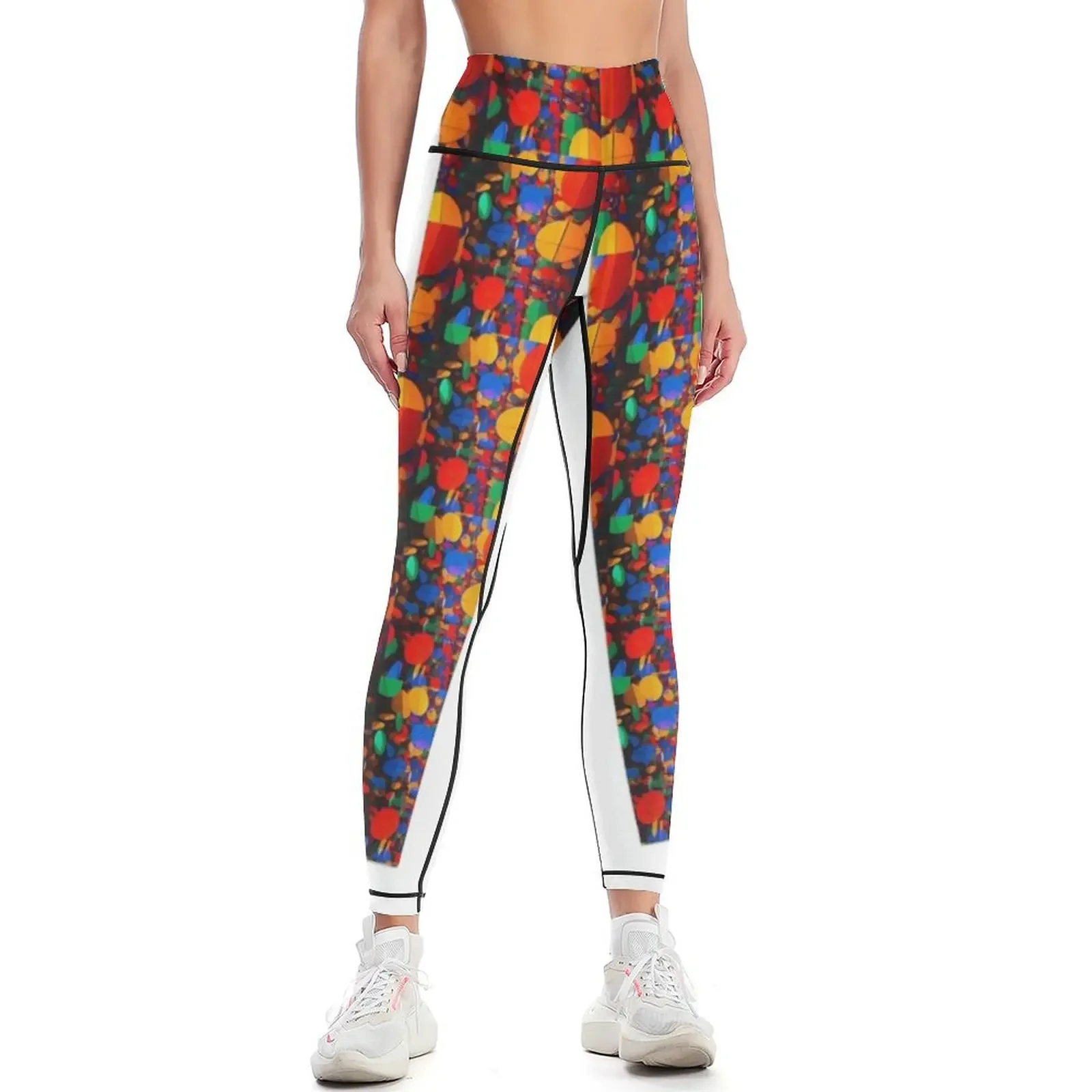 

Dot’s color dots Leggings legging pants raises butt Clothing fitness Sports female Womens Leggings