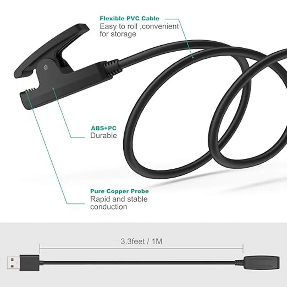 1 pçs cabo de carregamento usb clipe de dados berço carregador para garmin forerunner 235 230 735xt relógio adaptador de alimentação fio acessórios inteligentes