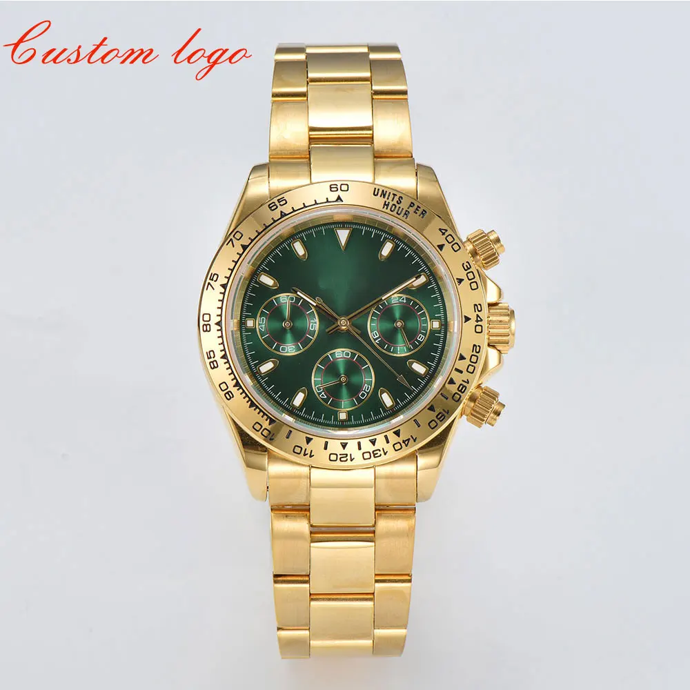 

39.5mm VK63 DTN Men's Luxury Watch, stainless steel case, sapphire glass, VK63 movement, men's quartz watch, waterproof