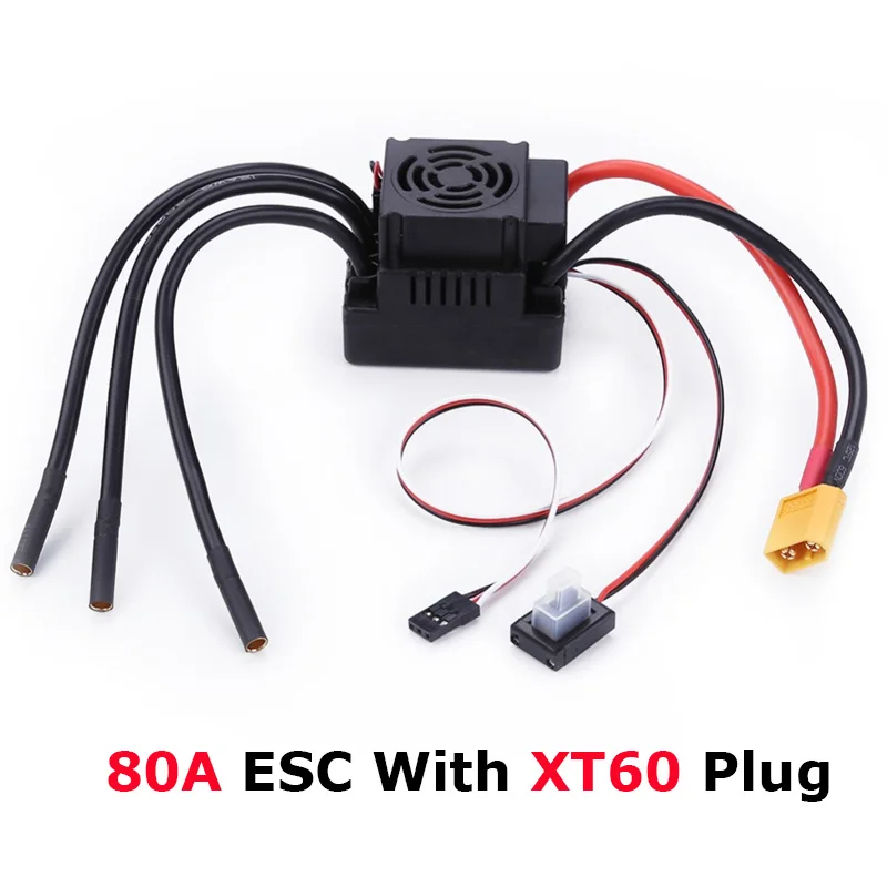 Controlador de velocidad eléctrico ESC sin escobillas Rc 80A con tarjeta de progreso SBEC 2-4S de 5,8 V/3A para coche RC 1/8 1:8