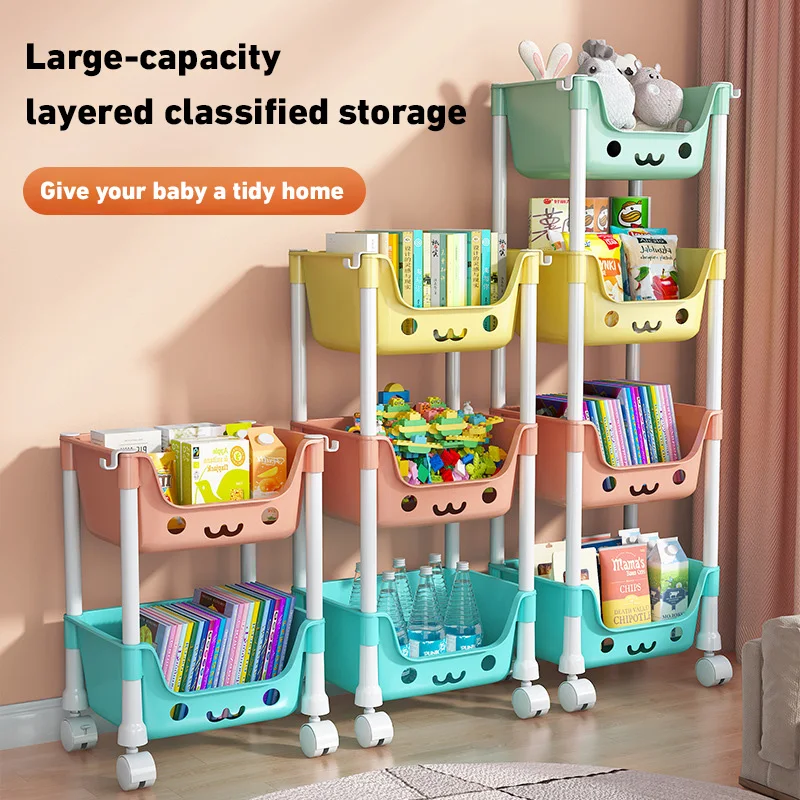 

Toy Storage Trolley Bookshelf Snack Rack For Children Storage Organizer Bathroom Accessories Closet Organizer Kitchen Storage