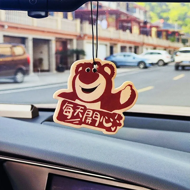 Disney kawaii animation peripherals cute Lotso car supplies aromatherapy pendants cartoon car fragrance tablets gifts wholesale